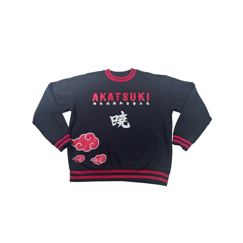 BoxLunch Naruto Shippuden Akatsuki Sweatshirt Black Red Anime Manga Large